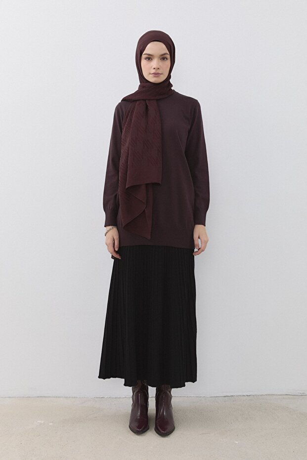 Basic Triko Tunik Kahve - 5