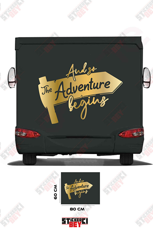 The Adventure Written Road Sign Visual Caravan Sticker Decal