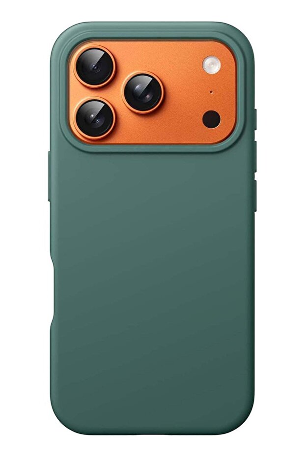 غطاء خلفي من السيليكون المقاوم للصدمات لهاتف iPhone 17 Pro - زيتوني - 1