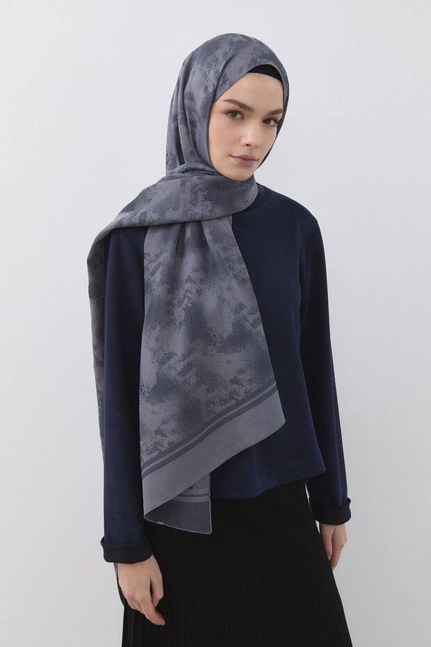 Dik Yaka Basic Cupra Süet Bluz Lacivert - 1