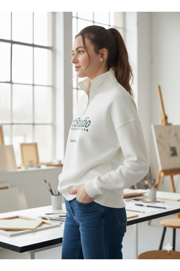 HELLY fermuarlı yaka baskılı swet - 2