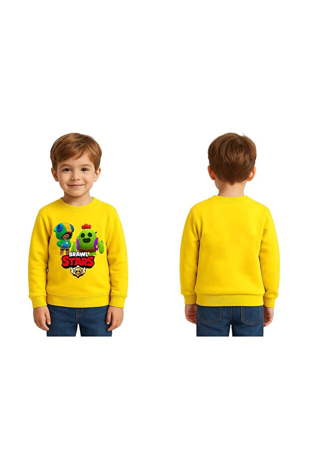 Unisex Brawl Stars Printed Children's Swaetshirt 3 Thread Raster