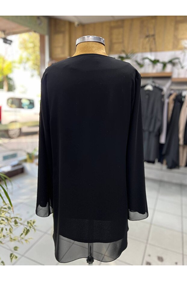 Şık Esnek Simli Bluz - 3