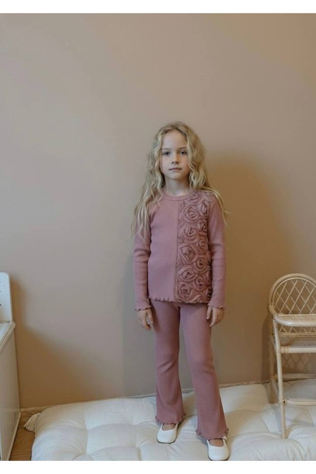 Girl's Flared seasonal set with rose detail for kindergarten, primary school