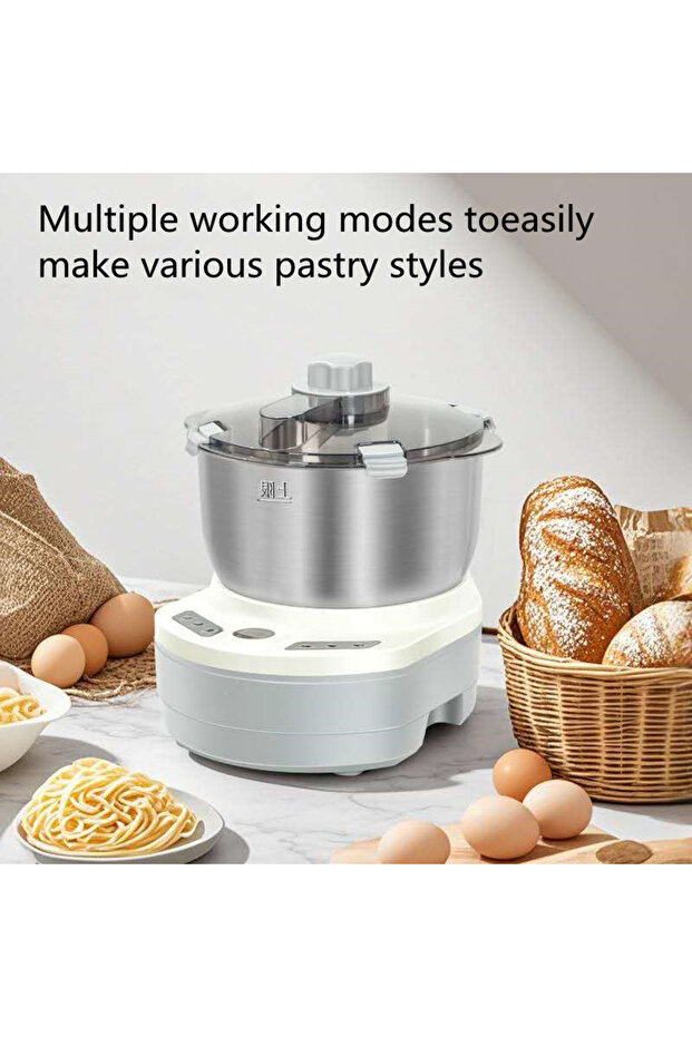 مجموعة خلاط عجين مع وظيفة تخمير، سعة كبيرة 7 لتر - 6