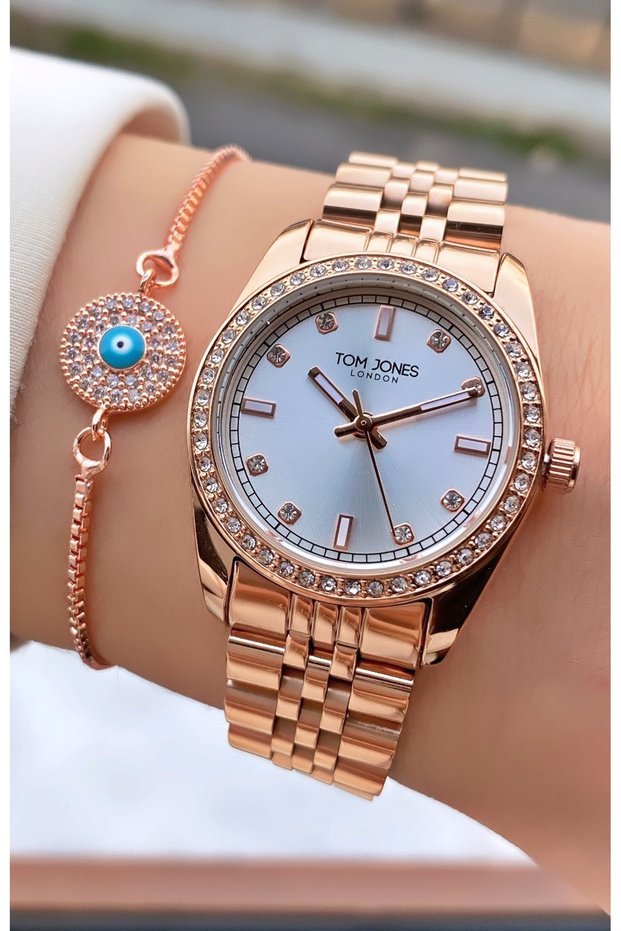 Brand Original Rose Gold Color 2 Years Warranty Steel Case Women's Wristwatch - with Bracelet Gift