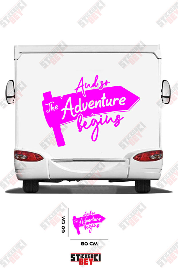 The Adventure Written Road Sign Visual Caravan Sticker Decal