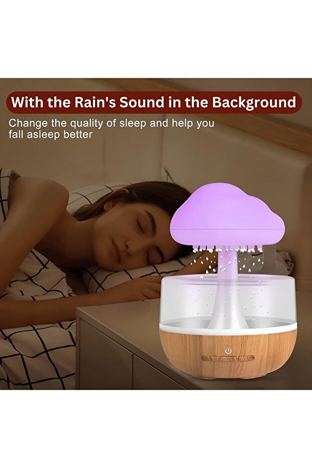 مرطب هواء على شكل سحابة ممطرة، موزع للزيوت العطرية - 7