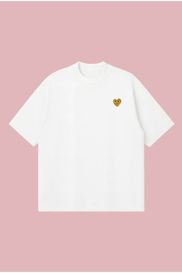 Comme Des Garçons Gold Boxy Fit Oversized Unisex %100 Cotton Lu Tshirt – Printed T-Shirt | Streetwear