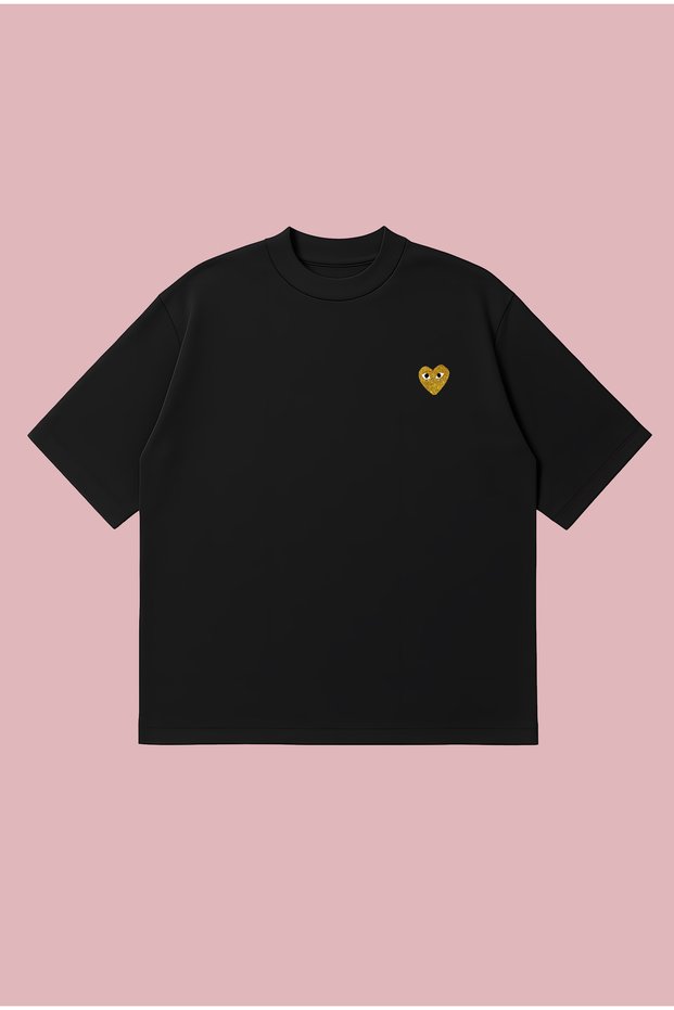 Comme Des Garçons Gold Boxy Fit Oversized Unisex %100 Cotton Lu Tshirt – Printed T-Shirt | Streetwear