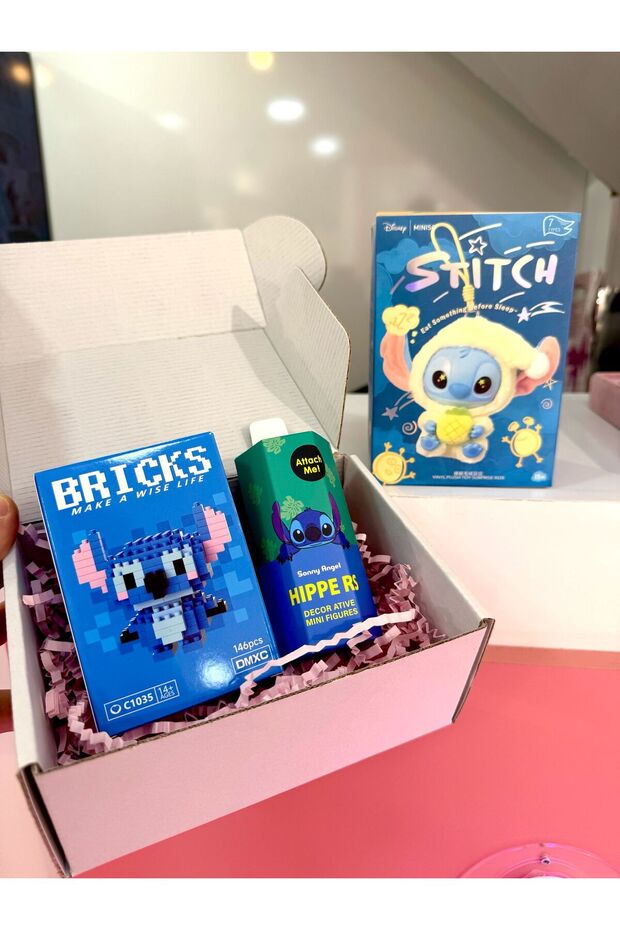Stitch Boxed Blindbox,Sonny Angel Stitch and Stitch Building Toy Brick Lover Gift Set