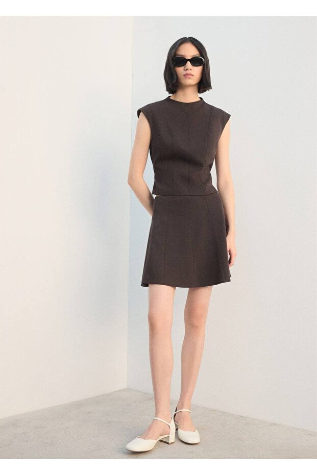 Geniş askılı dar kesim bluz - 2