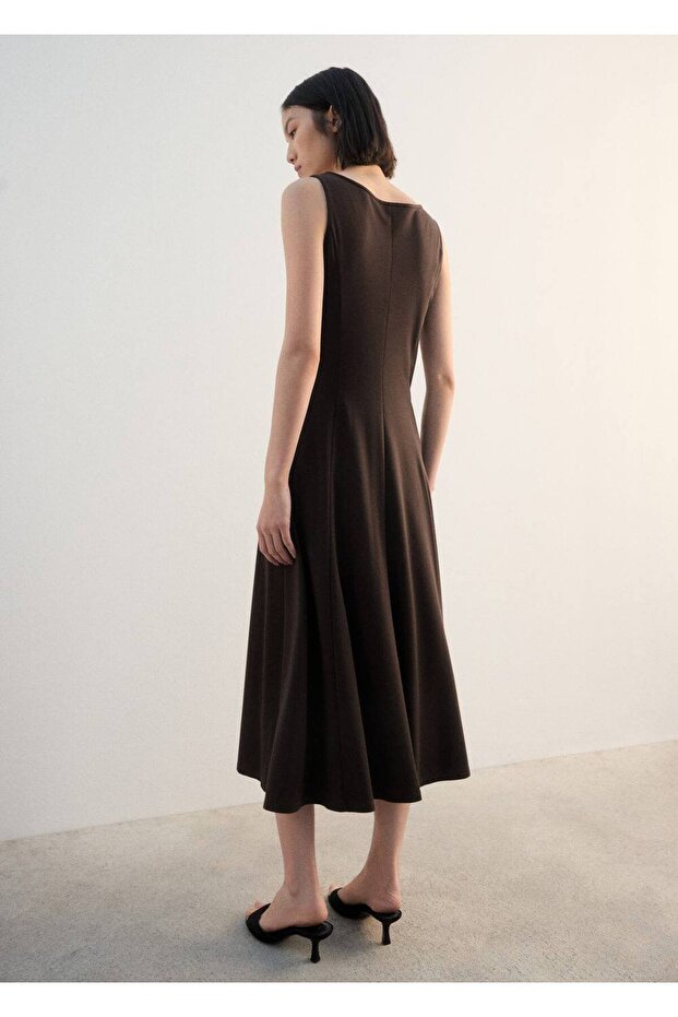 Evaze midi elbise - 4