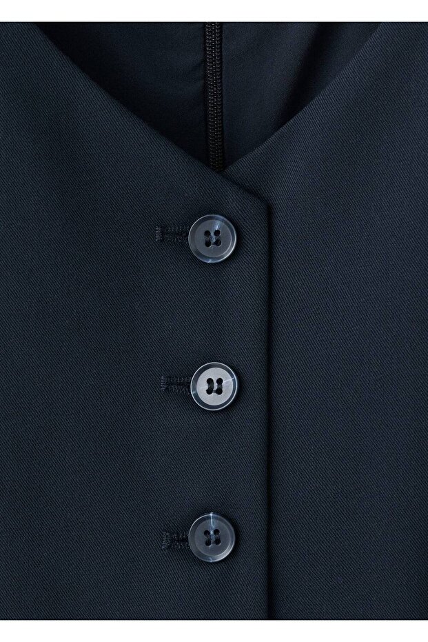 Pileli kemerli elbise - 7