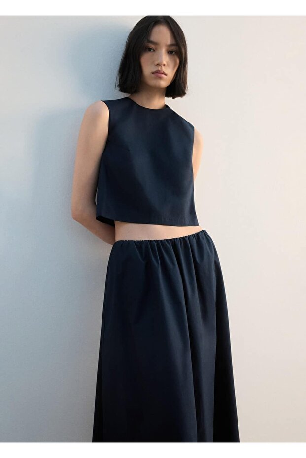 Düğmeli kısa bluz - 1