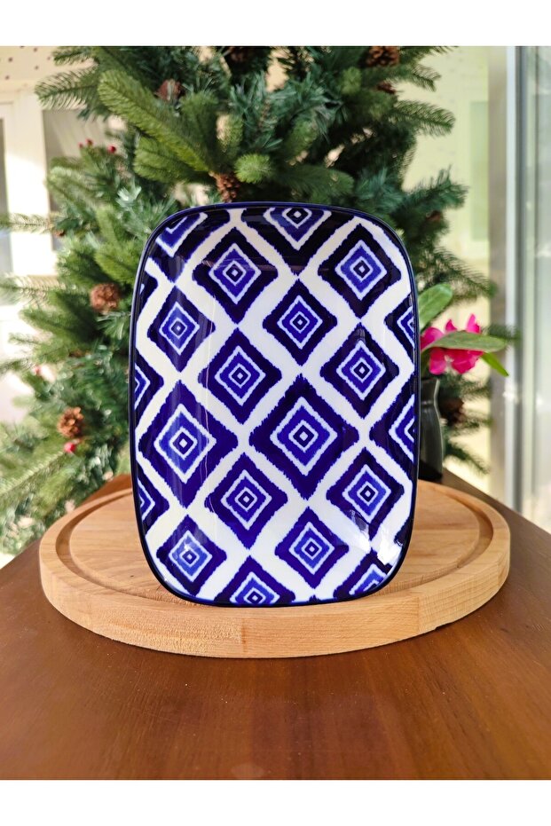 Reve Blue Carre Plate - Blue - 17.5X12.5 cm - 1 Piece