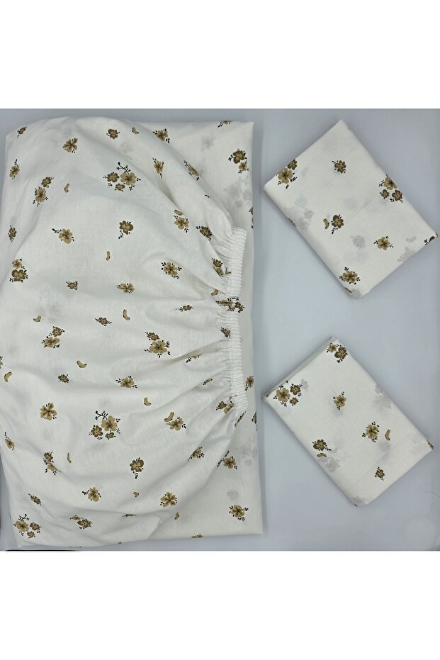 100% Organic Cotton Fabric Elastic Fitted Sheet+ Pillowcase***Corner Depth 28-30 Cm*** ew Season///