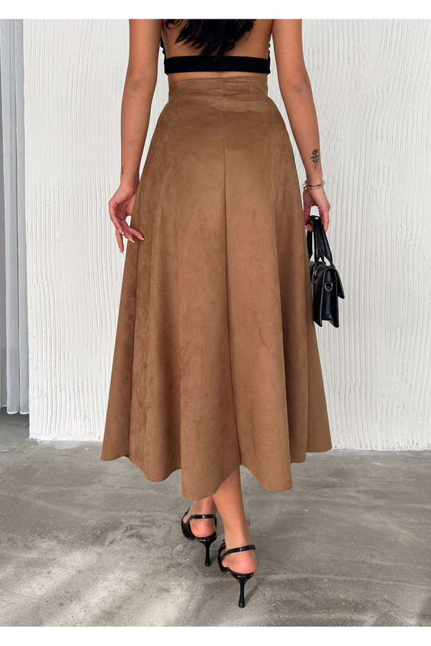 Süet Kloş Etek - 7