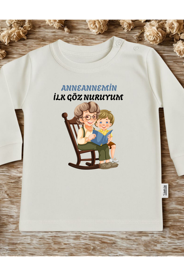 Baby Badi with the Words Grandmother, Great-Grandmother, Grandfather, Great-Grandfather Written on It