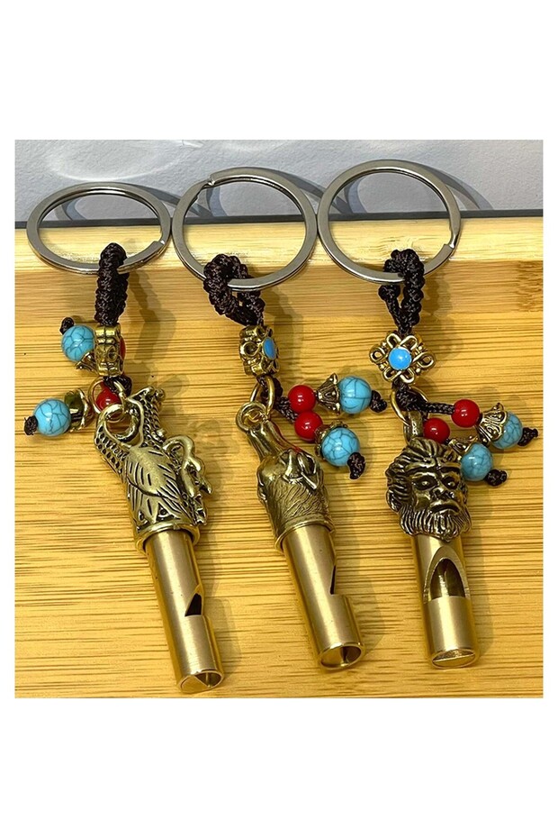 Metal Figured Whistle Keychain