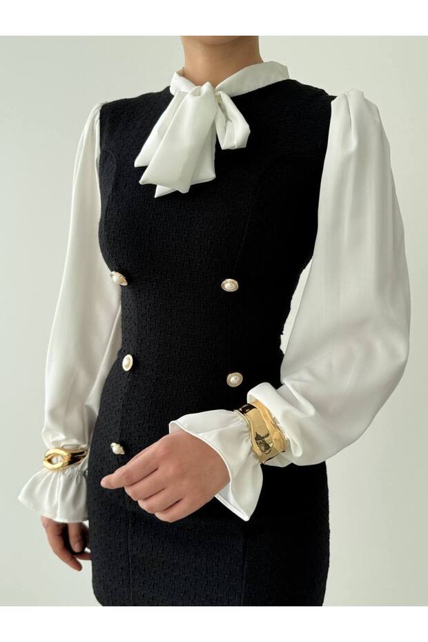 Yakalı Mini Elbise - 3