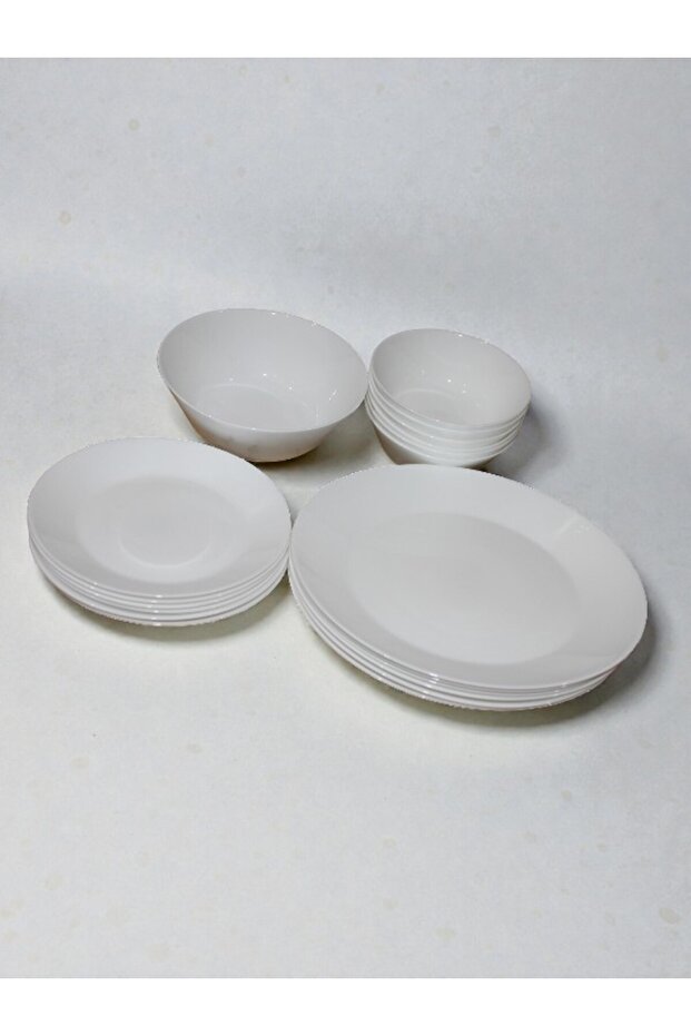 طقم عشاء أبيض مكون من 19 قطعة - 3