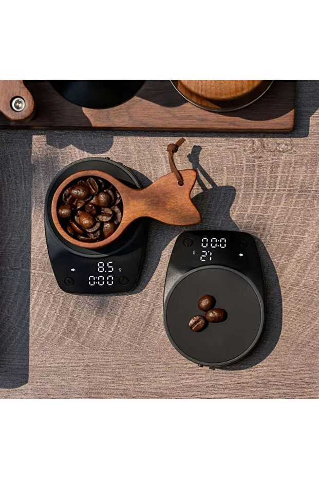 ميزان قهوة رقمي صغير أسود - 5