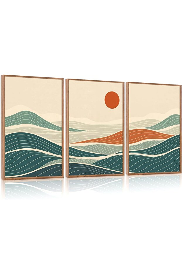 Set of 3 Abstract Minimalist Canvas Art 30x40cm Personalized Framed Wall art Paintings