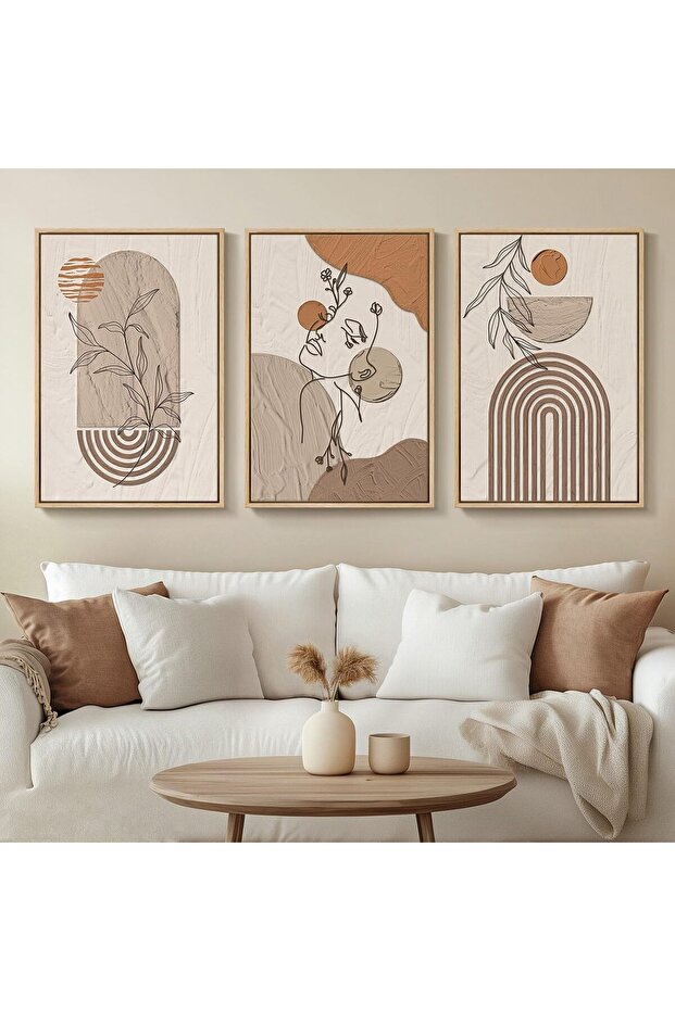 Set of 3 Abstract Minimalist Canvas Art 30x40cm Personalized Framed Wall art Paintings