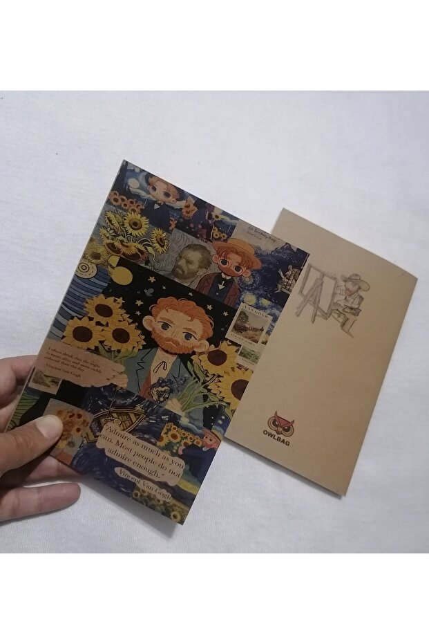 Owl Bag Special Design Vintage Looking Van Gogh Art Pattern Notebook