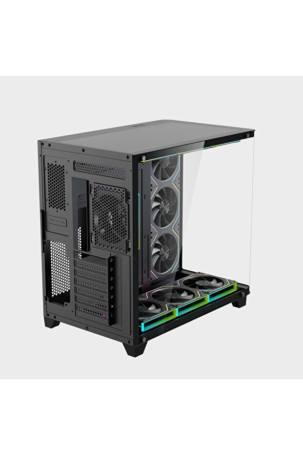 علبة كمبيوتر Covid 55 المنحنية ARGB ATX سوداء - 2