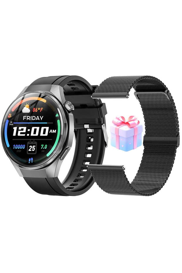 1.46" Smartwatch for Android/iPhone, Fitness Tracker, 100+ Sport Modes, IP68 (Black)