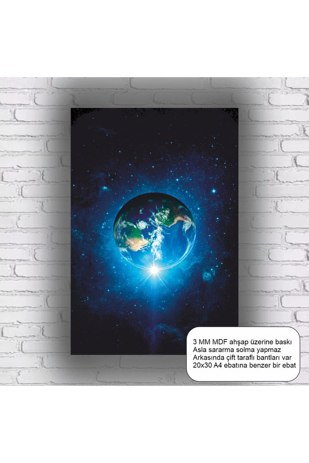 Picture of Earth from Space, Official Science Mdf Wood Painting Poster