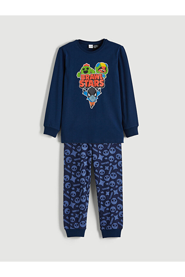 M&B Collection Navy Blue Brawl Stars Printed Boys' Pajama Set