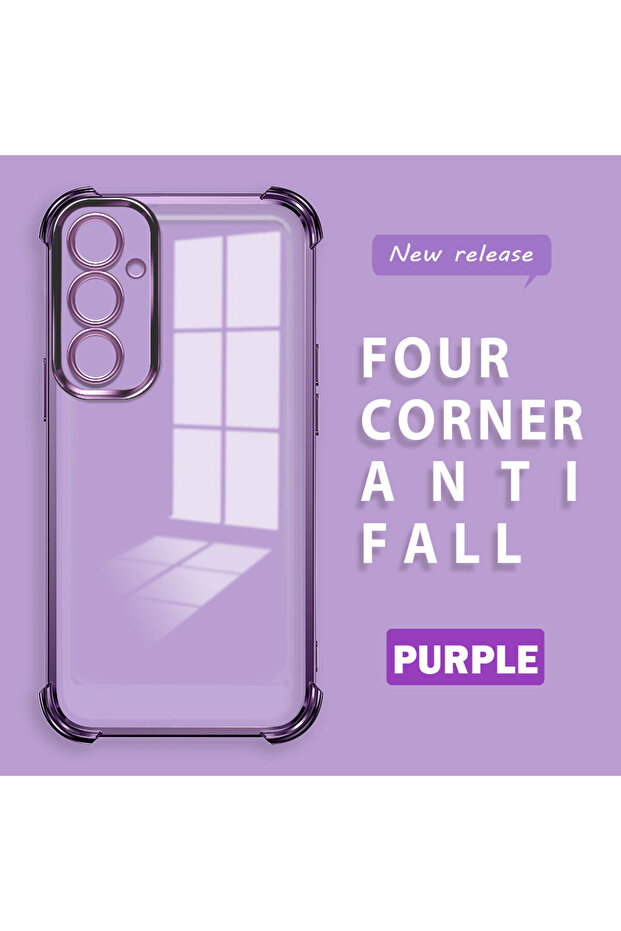 Samsung Galaxy A24 Compatible Four Corner Thickened Anti Fall Transparent Silicone Coating Case