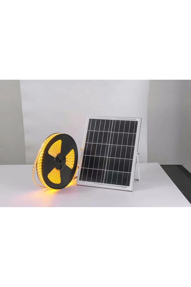 Solar LED Strip Light Outdoor 20m, 960 LED, IP68 Waterproof, Remote, Dimmable, 8 Modes, Warm White
