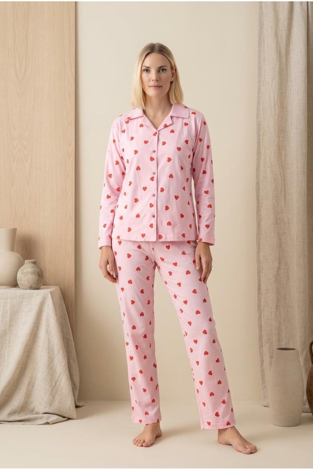 Suede button pajama set - 1