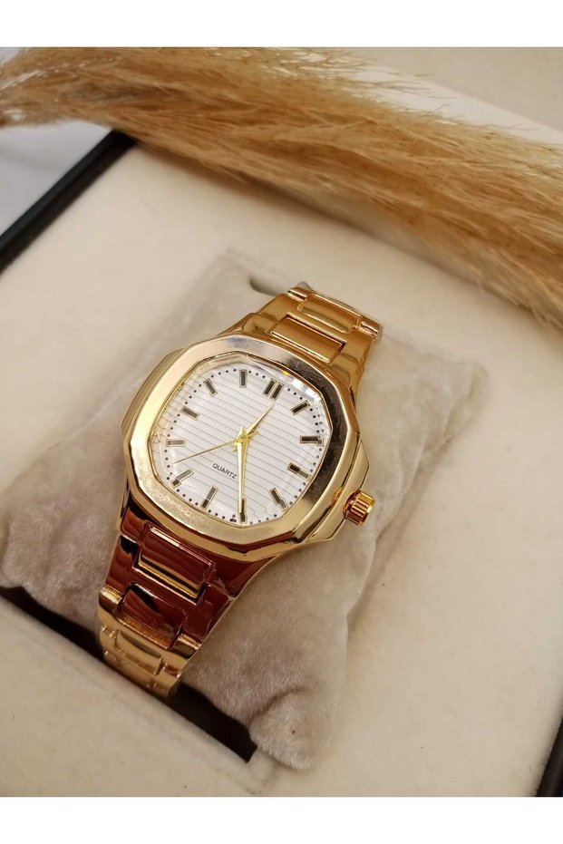 Pate Model Gold Steel Band Simple Stylish Design Women's Wristwatch Tt0137