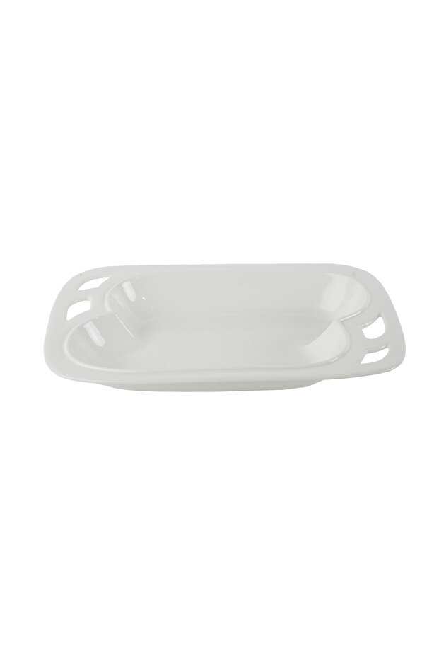 white rectangular porcelain serving dish - 1