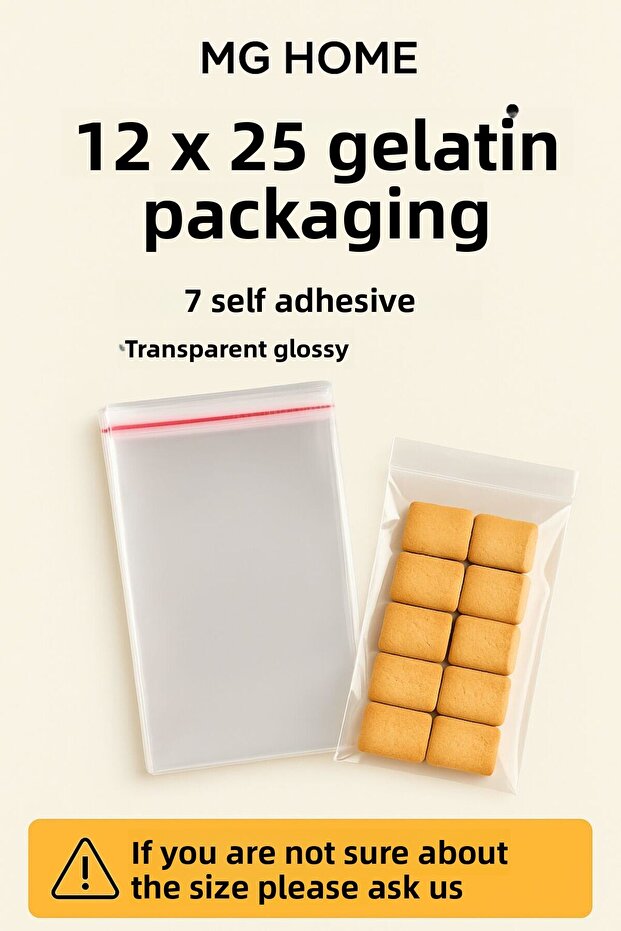 1 Kilogram 💓 12 X 25 Gelatin 💓 Taped 💓 Self-Adhesive Cikilota Candy Bag Multi-Purpose Bag Opp