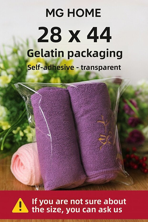 10 Pieces-- 28 X 44 cm ❤️ Transparent Gelatin Packaging Clear Bag Adhesive Dowry Bag Bag with Tape Opp