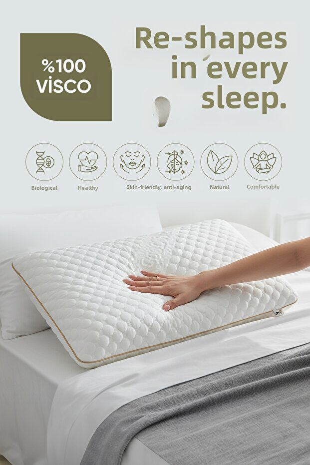 Beauty Visco Pillow [Soft] Anti-Wrinkle Anti-Aging Orthopedic Sleeping Pillow