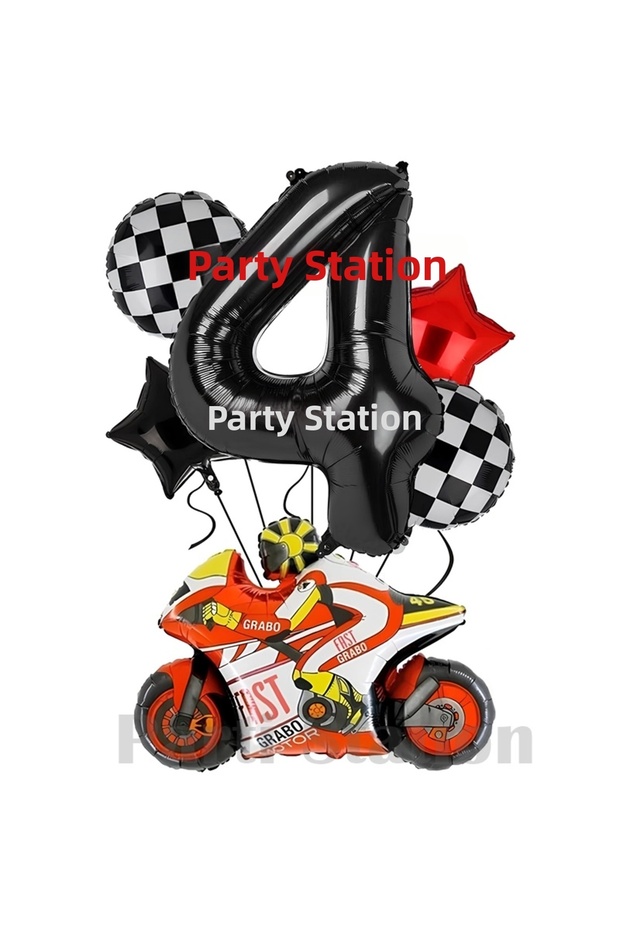 Motorcycle Racing Engine Concept 4 Year Old Balloon Set Motorcycle Birthday Balloon Set