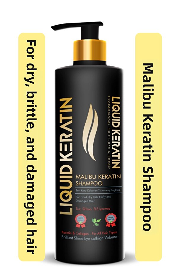 For Dry, Dull, Frizzy Hair - Salt-Free Malibu Keratin Shampoo (350ml)