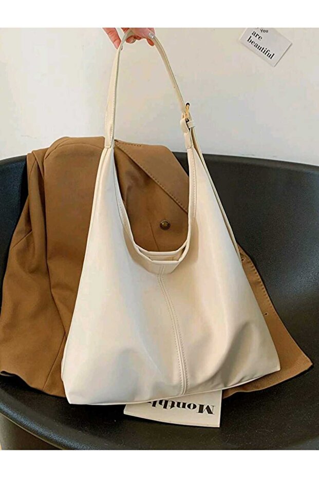 Luna Women's Cream Shoulder Bag Soft Interior and Exterior Texture Quality Craftsmanship