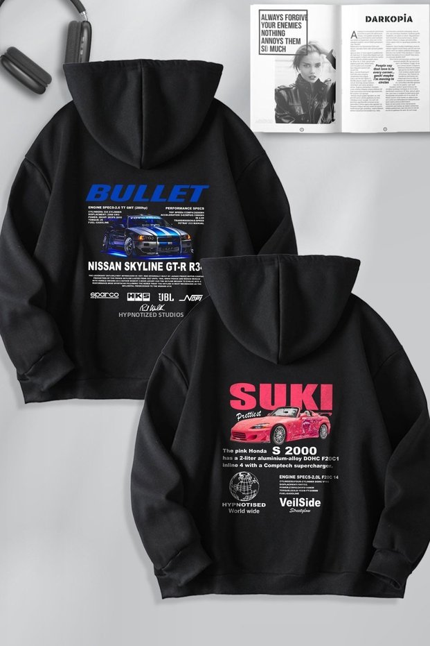 Lover Couple Combination Fast and Furious Bullet Suki Printed Special Design Hooded Sweatshirt Set of 2