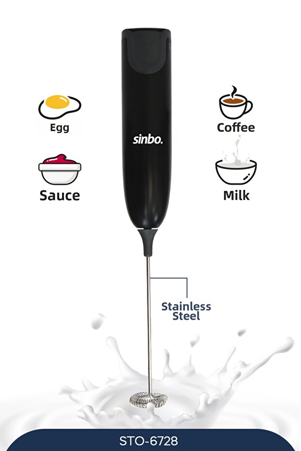 Sto-6728 Black Practical Milk and Coffee Frother