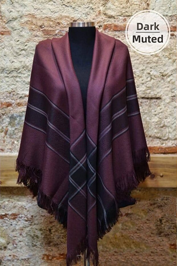 شال كتف بنقشة - KAP SHAWL AŞK2373