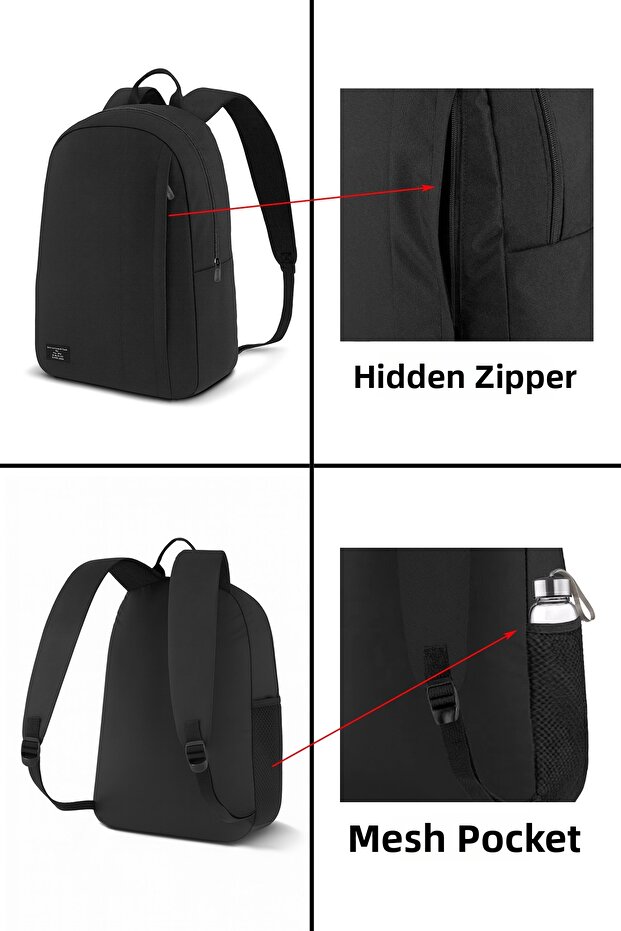 Černý voděodolný denní batoh - 3