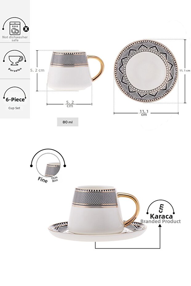 Σετ 6 φλιτζανιών καφέ Globe, 80 ml - 2